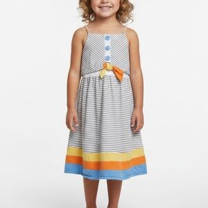 Jona Michelle Striped Multicolor Kids Dress